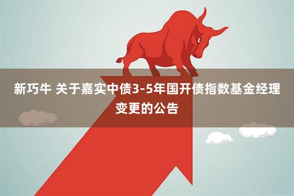 新巧牛 关于嘉实中债3-5年国开债指数基金经理变更的公告