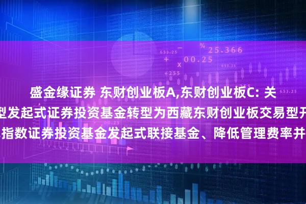 盛金缘证券 东财创业板A,东财创业板C: 关于西藏东财创业板指数型发起式证券投资基金转型为西藏东财创业板交易型开放式指数证券投资基金发起式联接基金、降低管理费率并修改基金合同及托管协议的公告