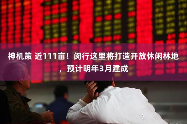 神机策 近111亩！闵行这里将打造开放休闲林地，预计明年3月建成