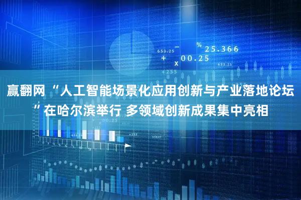 赢翻网 “人工智能场景化应用创新与产业落地论坛”在哈尔滨举行 多领域创新成果集中亮相