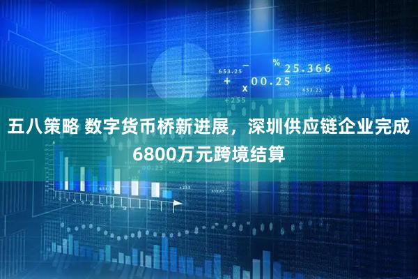 五八策略 数字货币桥新进展,深圳供应链企业完成6800万元跨境结算
