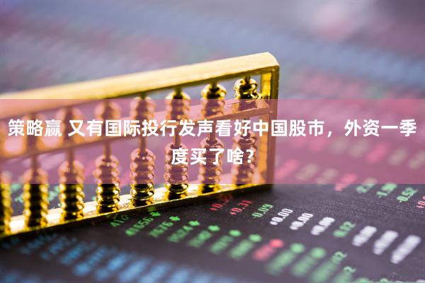 策略赢 又有国际投行发声看好中国股市，外资一季度买了啥？